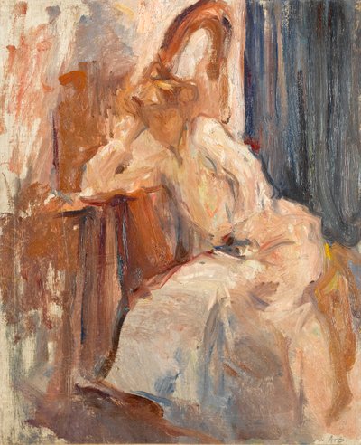 Seated woman with a harp, c.1890 by Albert de Belleroche